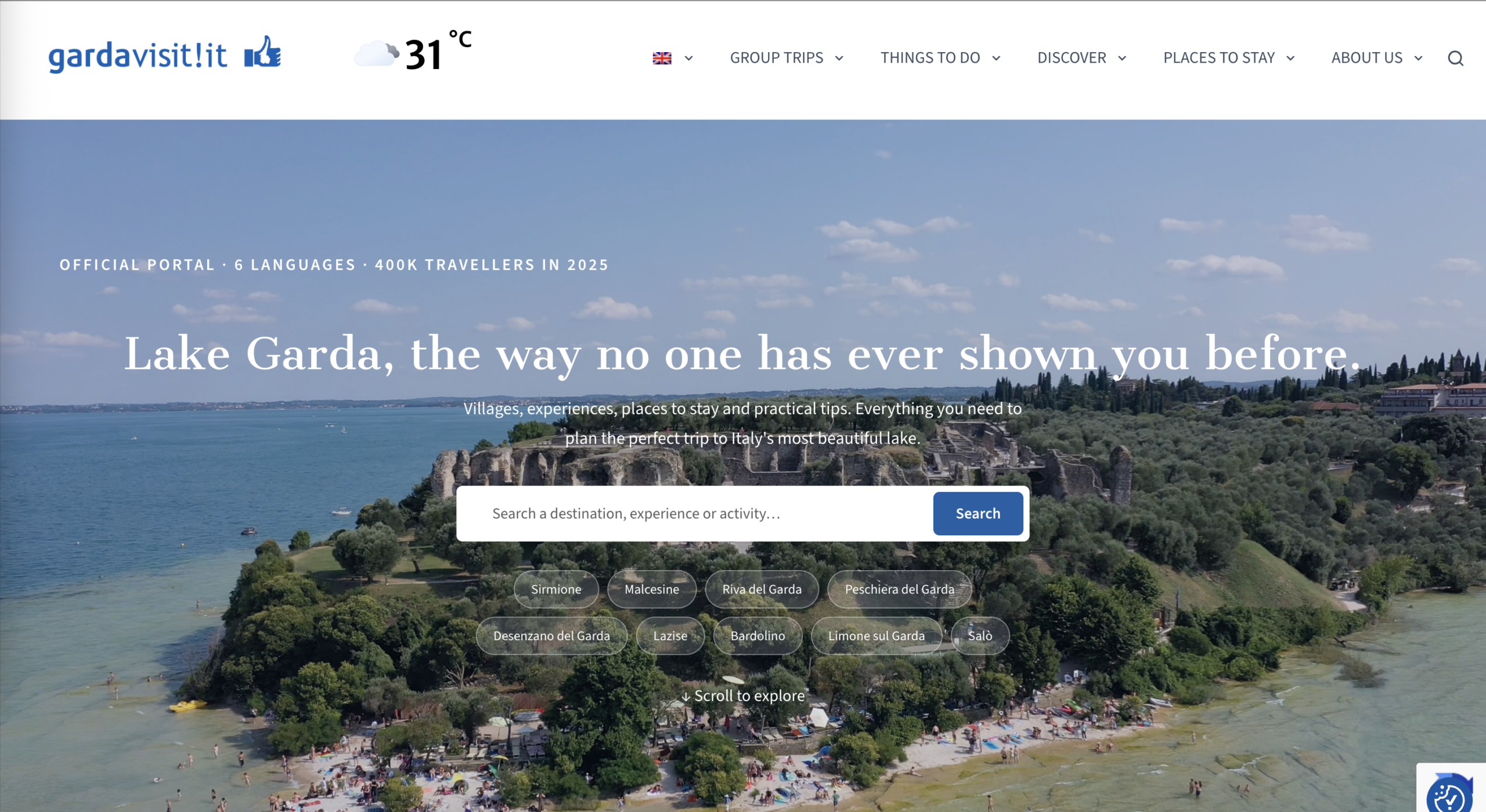 Home page of GardaVisit